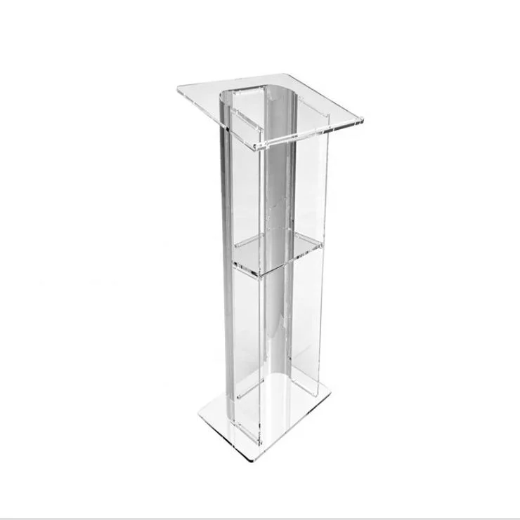 Transparent Lighting Acrylic School Lectern Acrylic Platform Podium Church Pulpit